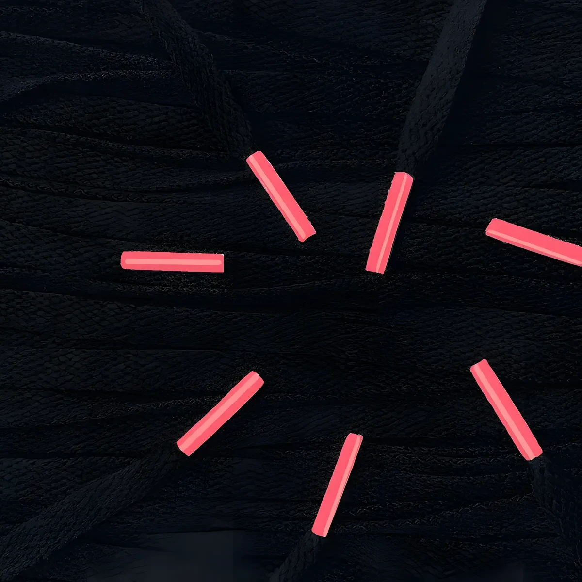 Colored Tips veters Black Zwart Coral Pink Koraalroze