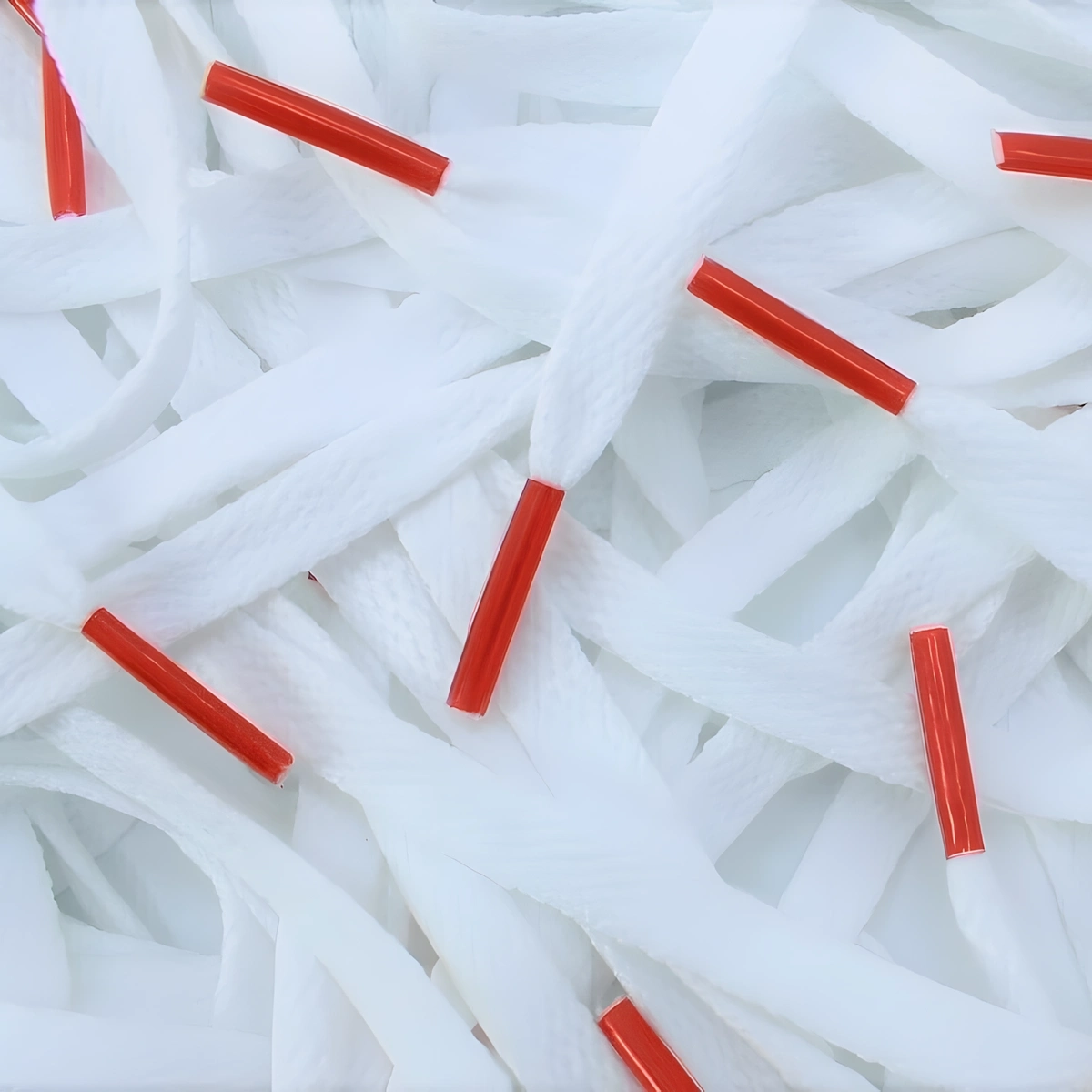 Colored Tips veters laces white dark orange wit donkeroranje