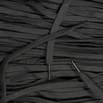 Katoenen veters Zwart 8 mm