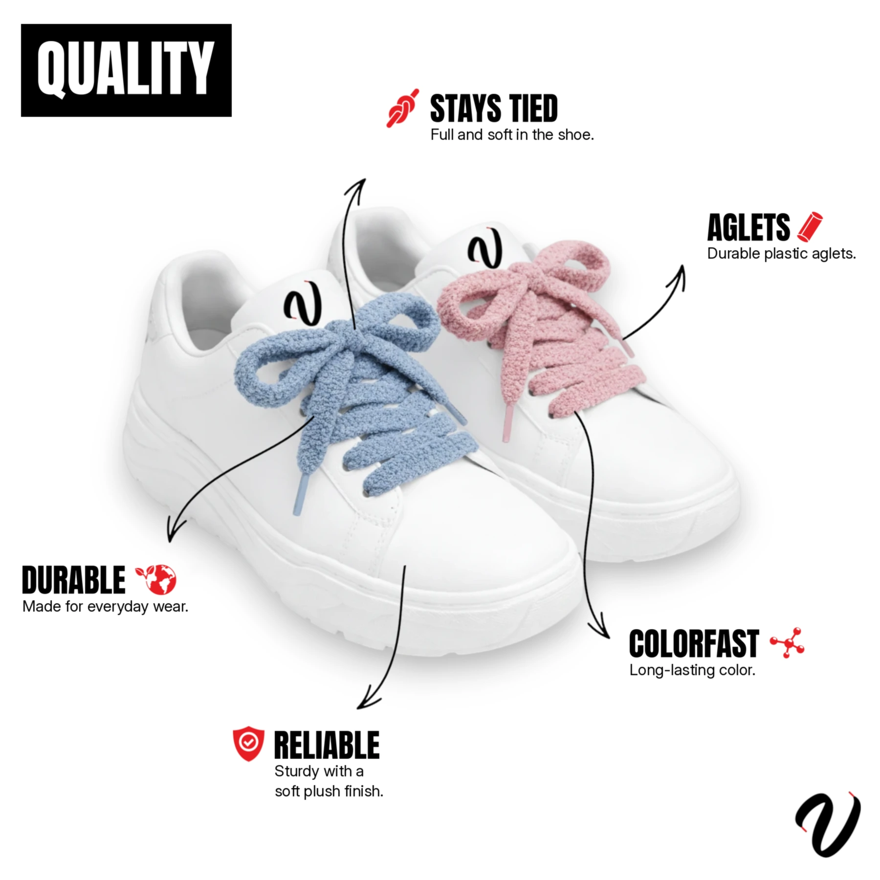 Teddy Laces - Grey (5-Pack)