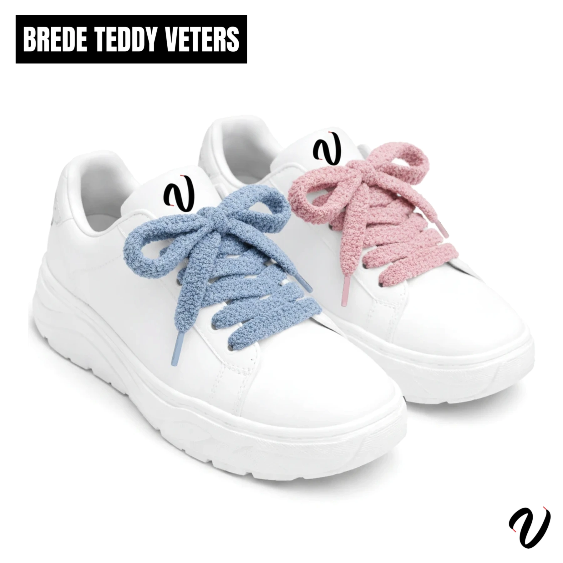 Brede teddy veters - Grijs (5-Pack)