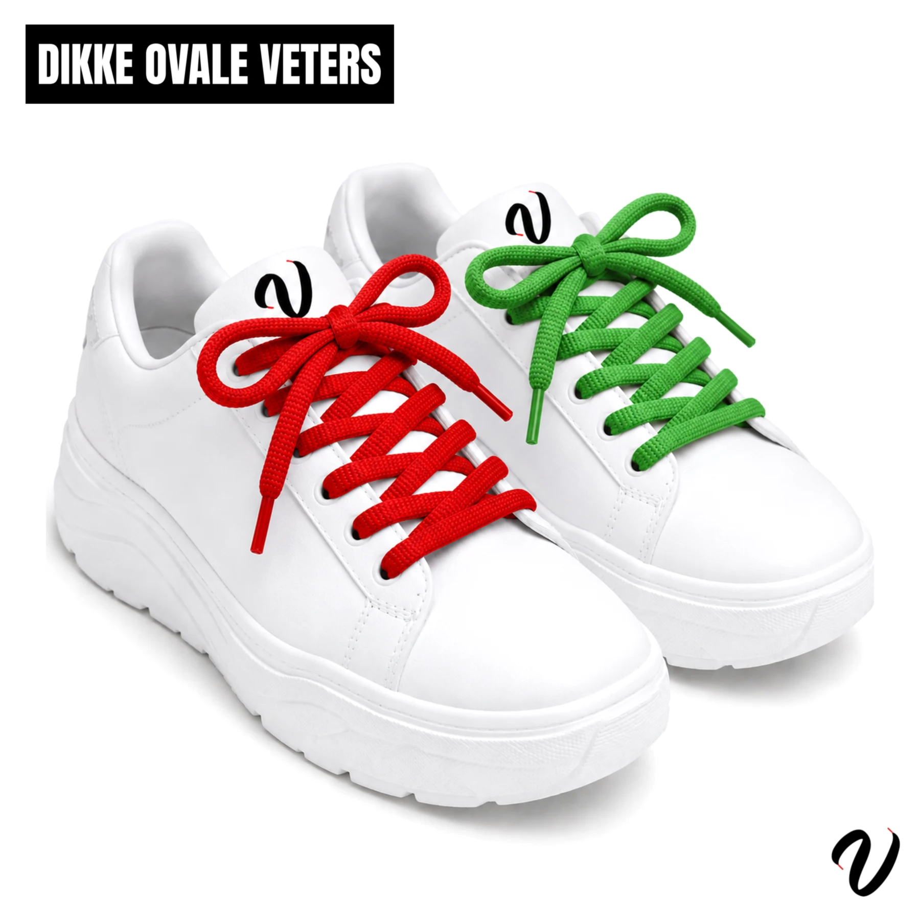 Dikke ovale veters - Helderwit