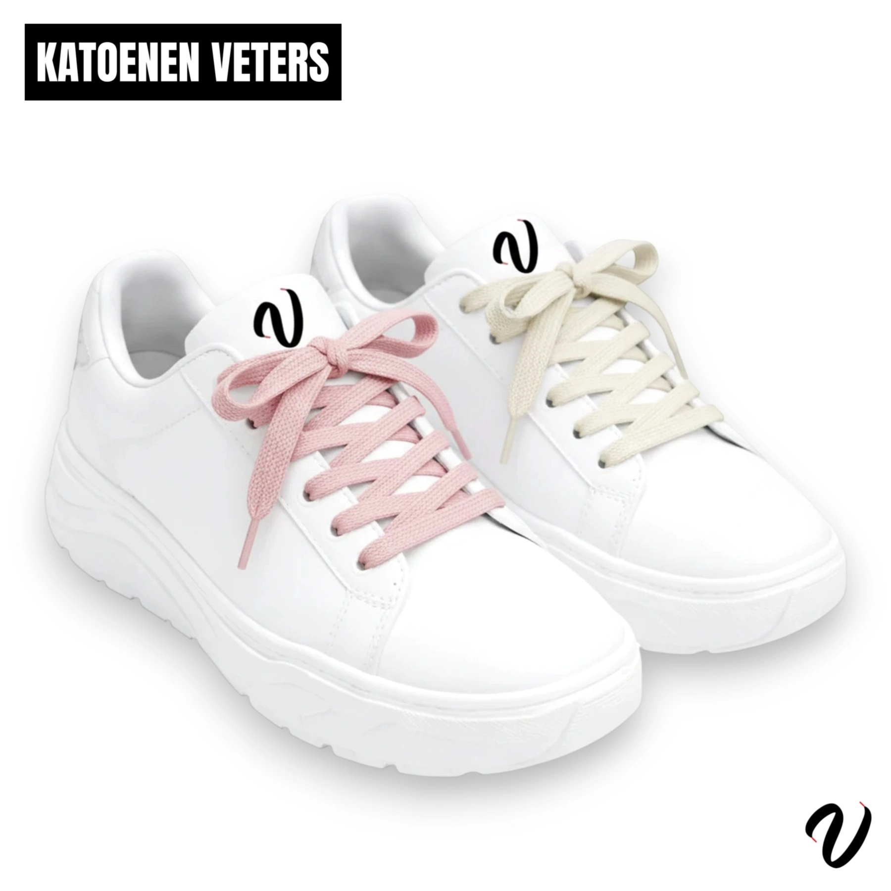 Katoenen veters - Zachtroze