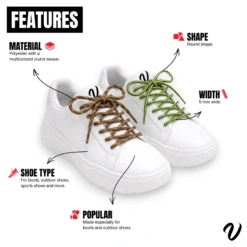 Round Outdoor Laces - Black And White