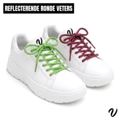Reflecterende ronde veters - Grijs (5-Pack)