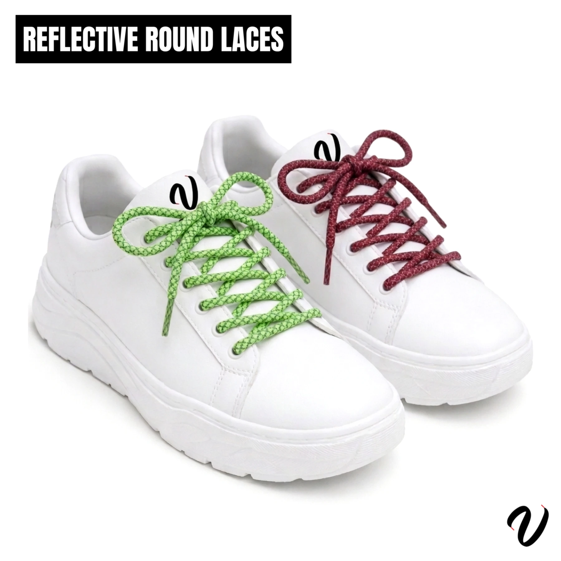 Reflective Round Laces - Grey (5-Pack)